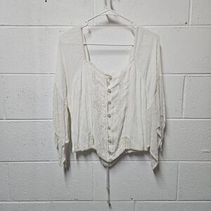 L Pogee Cottagecore Fairy Blouse Size Large